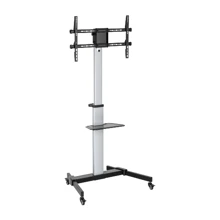 Brateck Aluminum TV Cart, Grey & Matt Black