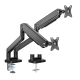Brateck Dual Monitor Heavy Duty Spring Assisted Monitor Arm, Matt Black