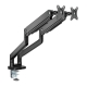 Brateck Dual Monitor Heavy Duty Spring Assisted Monitor Arm, Matt Black