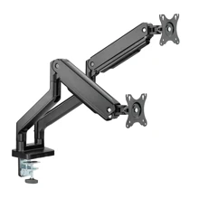 Brateck Dual Monitor Heavy Duty Spring Assisted Monitor Arm, max 35", 16 kg, Matt Black