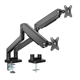 Brateck Dual Monitor Heavy Duty Spring Assisted Monitor Arm, max 35", 16 kg, Matt Black