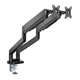Brateck Dual Monitor Heavy Duty Spring Assisted Monitor Arm, max 35", 16 kg, Matt Black