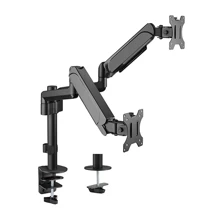 Brateck Dual Monitor Pole-Mounted Gas Spring Monitor Arm LDT48-C024, 32", 9 kg, Matt Black