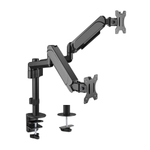 Brateck Dual Monitor Pole-Mounted Gas Spring Monitor Arm, Matt Black
