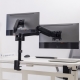 Brateck Dual Monitor Pole-Mounted Gas Spring Monitor Arm, Matt Black
