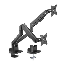 Brateck Dual Monitor Thin Gas Spring Monitor Arm, max 32", 9 kg, Matt Black