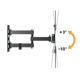 Brateck Full-Motion TV Wall Mount  LPA68-443 for TV 23"-55", 30kg, Matt Black