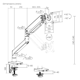 Brateck Single Monitor Heavy Duty Spring Assisted Monitor Arm, max 45", 16 kg, Matt Black