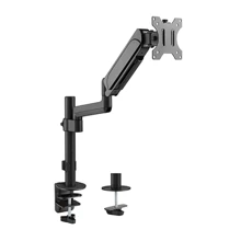 Brateck Single Monitor Pole-Mounted Gas Spring Monitor Arm, max 32", 9 kg, Matt Black
