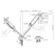 Brateck Spring Assisted Dual Monitor Arm, max. 32", 9 kg, Matt Black