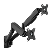 Brateck Spring-Assisted Dual Monitor Wall Mount, Matt Black