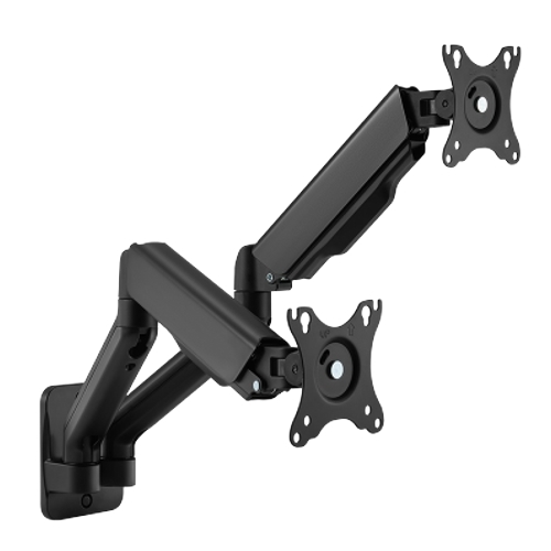Brateck Spring-Assisted Dual Monitor Wall Mount, Matt Black