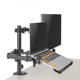 Brateck Steel Monitor Arm, max 32", 9 kg, with Laptop Tray, Matt Black