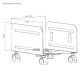 Brateck Universal Mobile CPU Stand, Matt Black