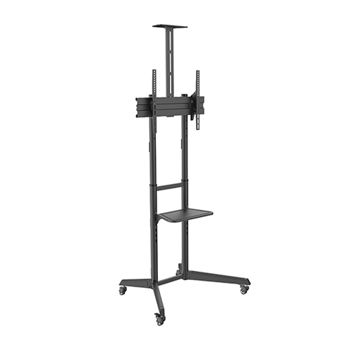 Brateck Versatile & Compact Steel TV Cart, Matt Black