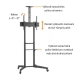 Brateck Versatile & Compact Steel TV Cart, Matt Black