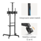 Brateck Versatile & Compact Steel TV Cart T1040T for TV 37"-70", 50kg, Matt Black