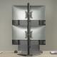 Brateck Vertical Dual Monitor Steel Articulating Monitor Stand, Matt Black