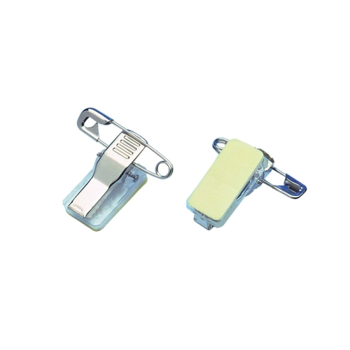 Clip with pin, adhesive back