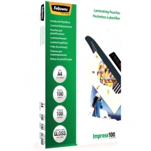 Laminating Pouches Fellowes A4 100 mic, glossy