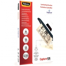 Laminating Pouches Fellowes A4 125 mic, glossy