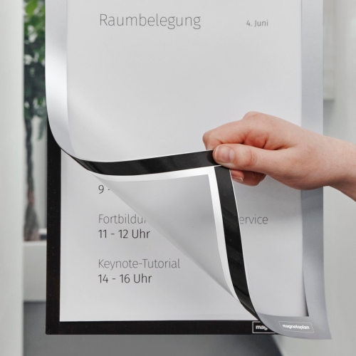Magnetoplan magnetofix info-frame, self-adhesive, A3, silver (2pcs)