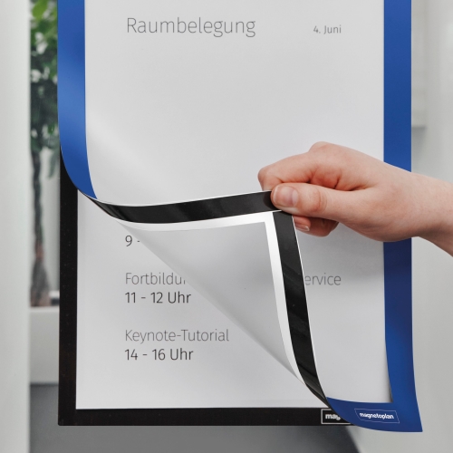 Magnetoplan magnetofix info-frame, self-adhesive, A4, blue (2pcs)