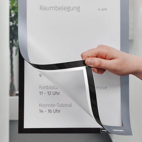 Magnetoplan magnetofix info-frame, self-adhesive, A4, grey (2pcs)