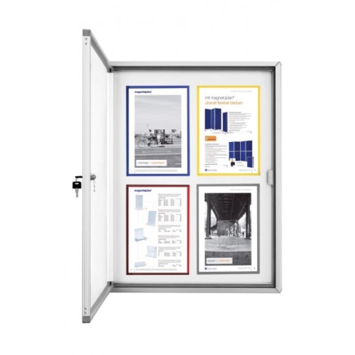 Magnetoplan Showcase for the outside, with safety glass, 6 x A4