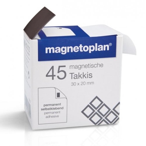 Magnetoplan Takkis in dispenser, 30 x 20 x 0,75 mm, (45 pcs)